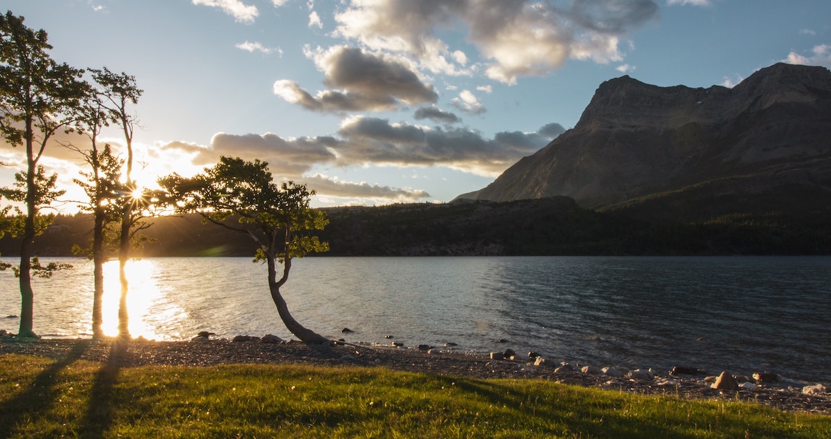 Lake surrounded by mountains